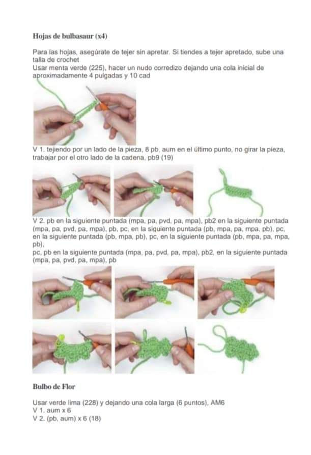 Bulbasaur Amigurumi Pokemon PDF Patrón Gratis