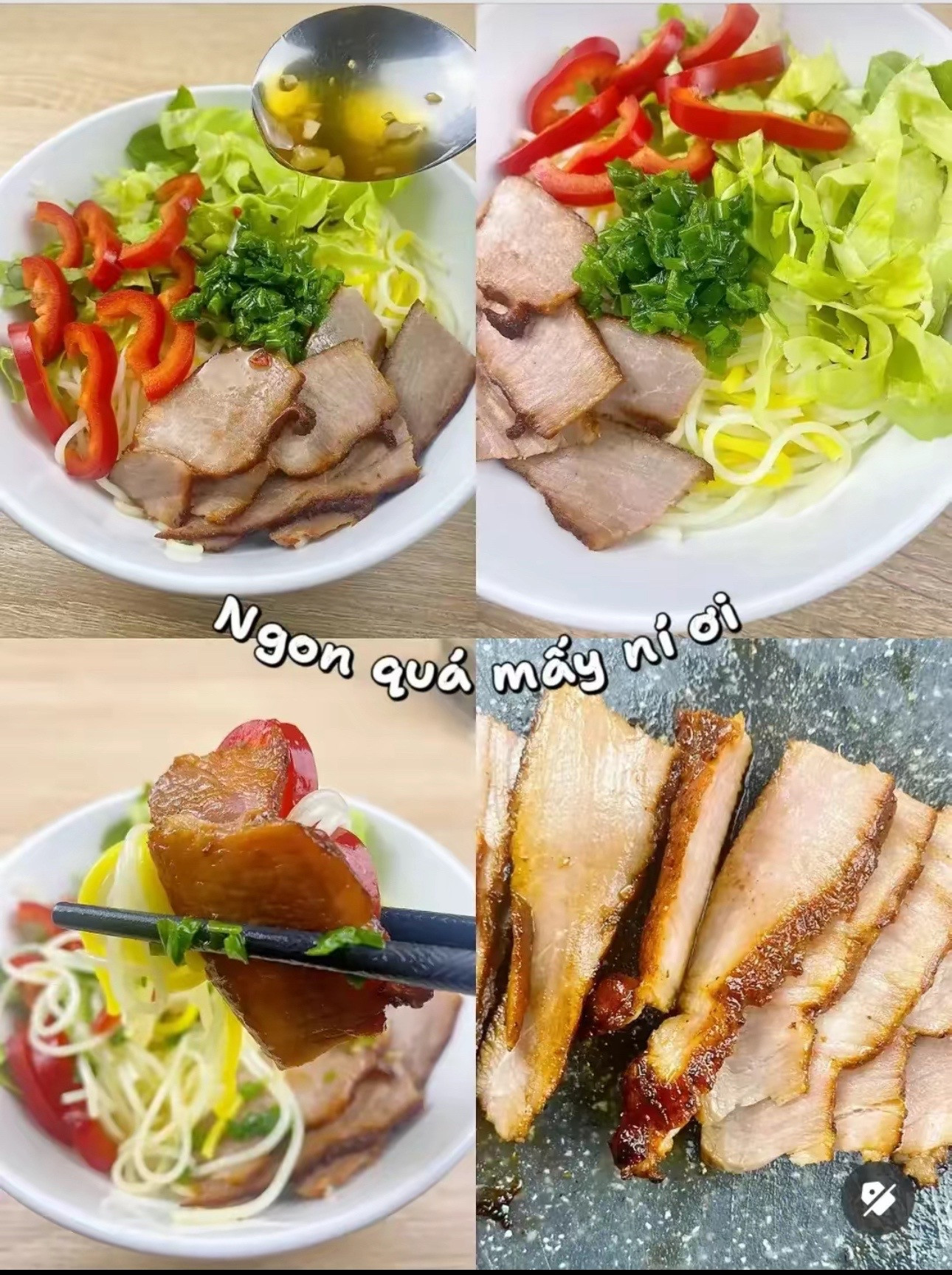 Bún Xá Xíu Healthy - Cách làm món bún thịt nướng nhanh gọn chỉ trong 10 phút