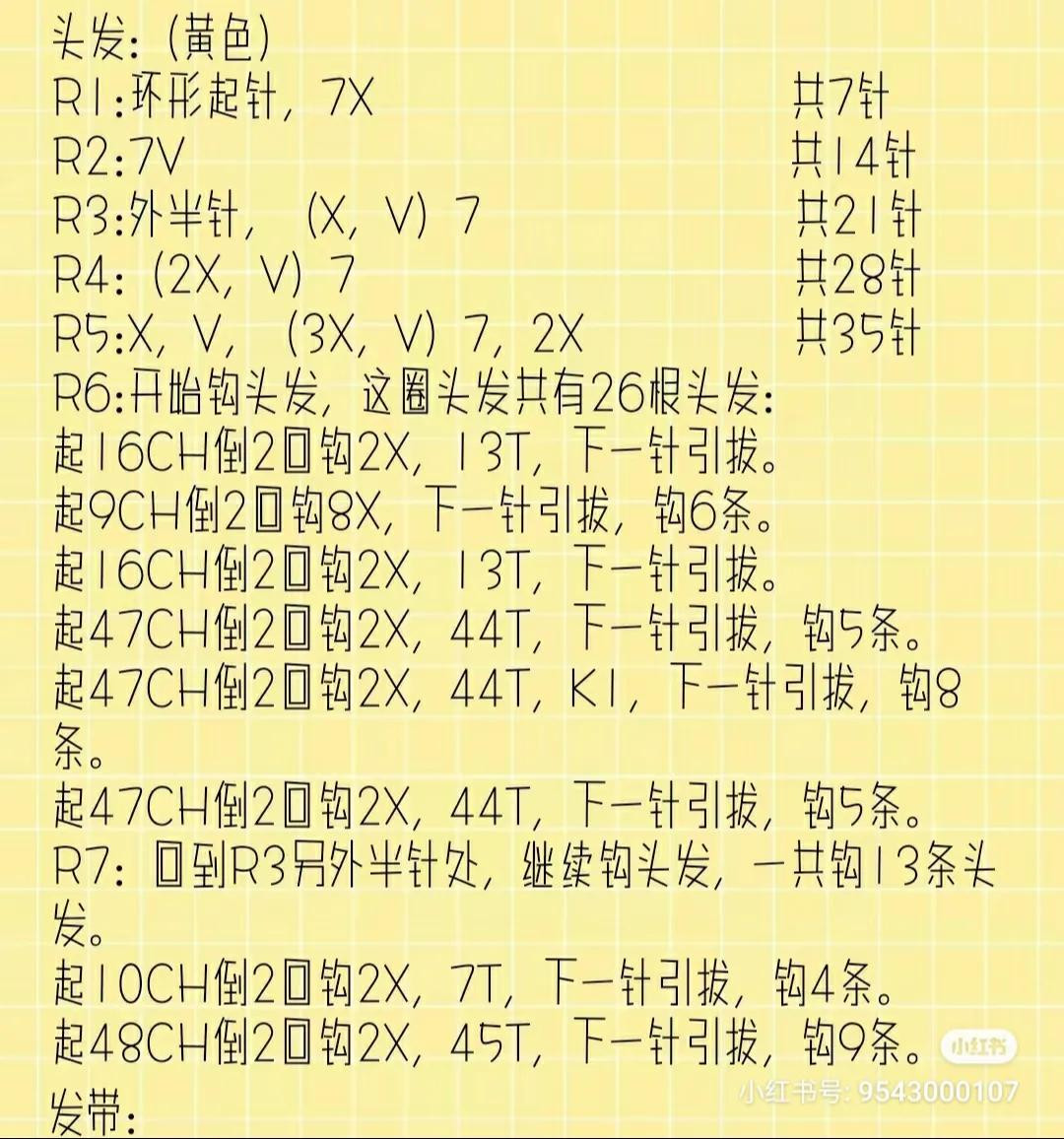 Bunny Girl Amigurumi Crochet Pattern Chart