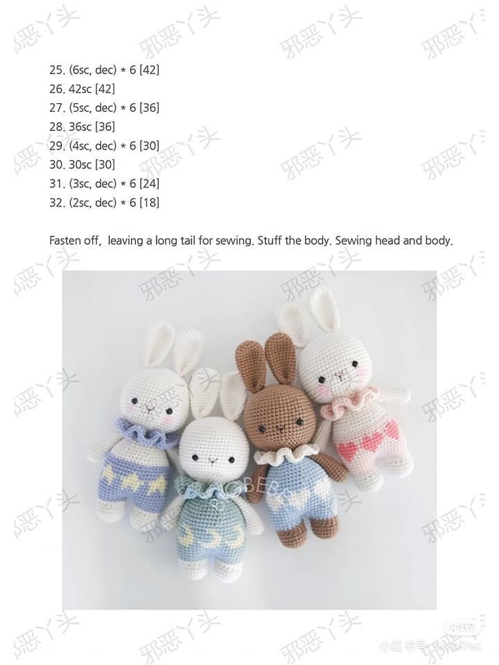 Bunny Trio: Byul, Dal, and Sarang Crochet Pattern