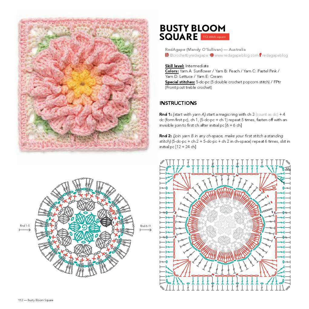 Bust Bloom & Sunlover Square - Crochet Charts