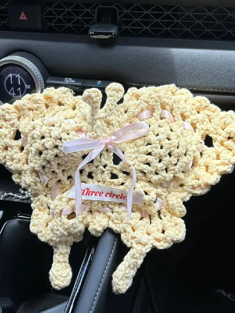 Butterfly Crochet Bag Pattern Chart with Freeform Lace Design and Ribbon Details