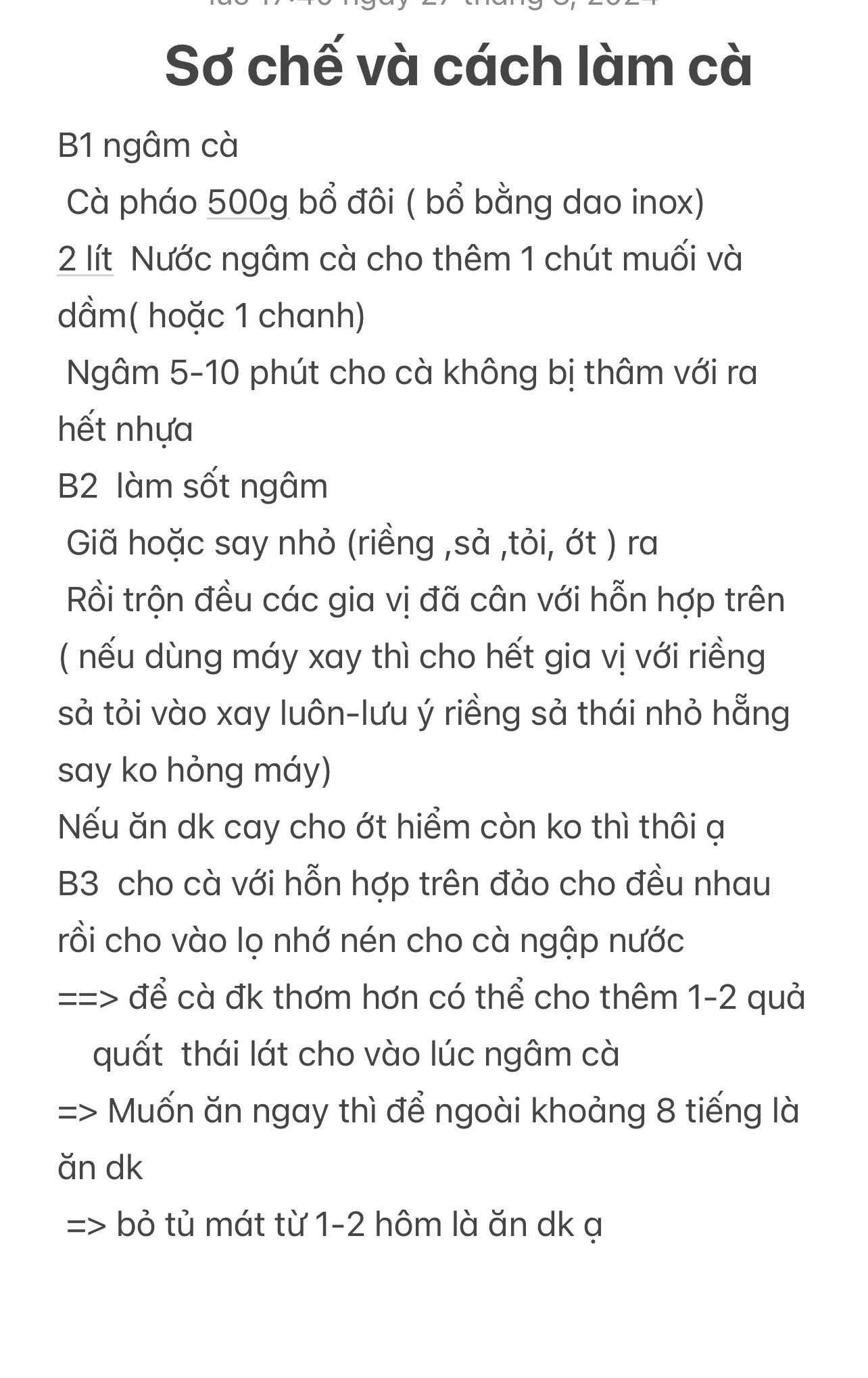 Cà pháo ngâm sả ớt chua ngọt - Công thức nấu ăn ngon