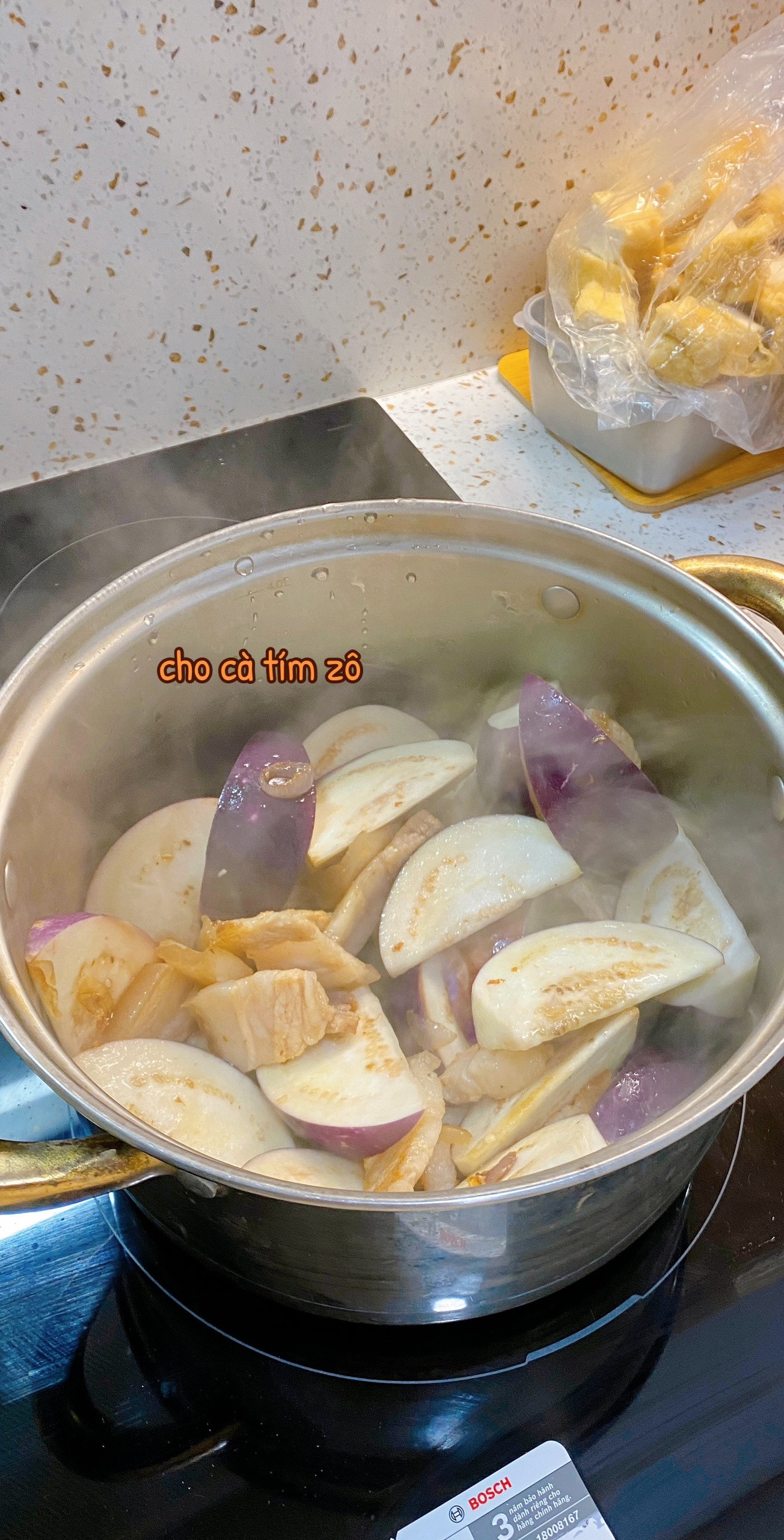 Cà tím bung đậu thịt