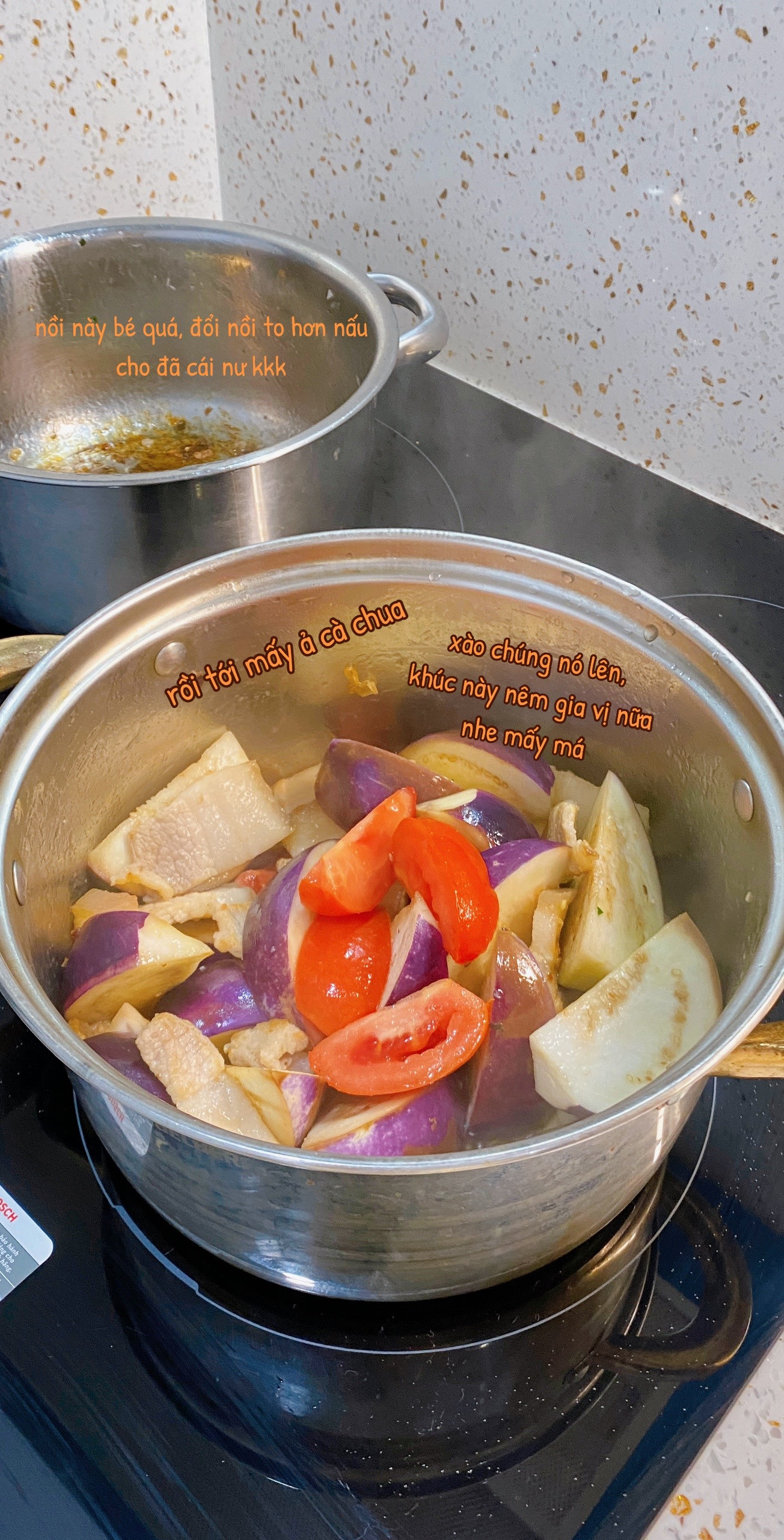 Cà tím bung đậu thịt