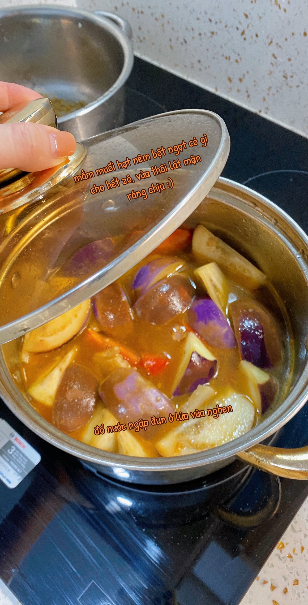 Cà tím bung đậu thịt