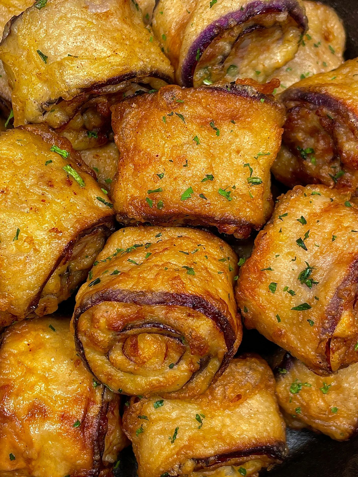 Cà tím cuốn thịt băm chiên giòn