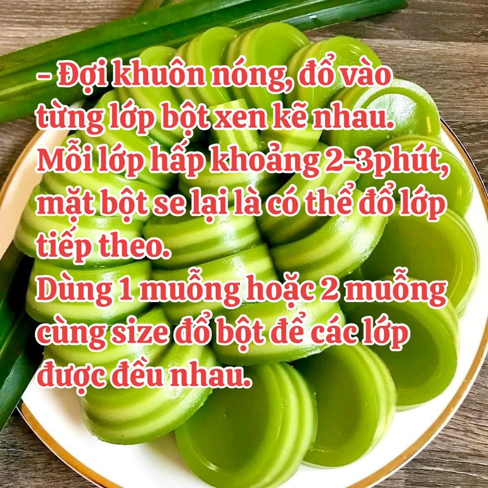 Cách làm bánh da lợn thơm ngon núng nính tại nhà với lớp đậu xanh và lá dứa