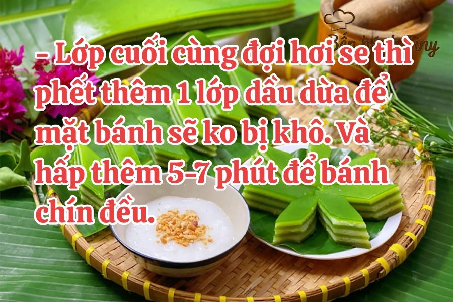 Cách làm bánh da lợn thơm ngon núng nính tại nhà với lớp đậu xanh và lá dứa