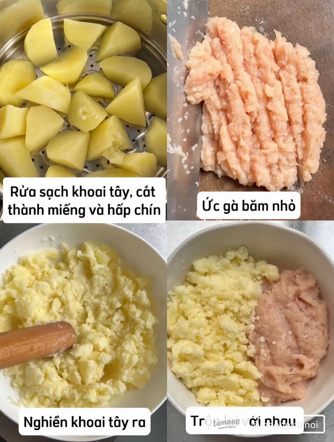 Cách làm bánh khoai tây thịt gà nướng giòn tan, dễ ăn