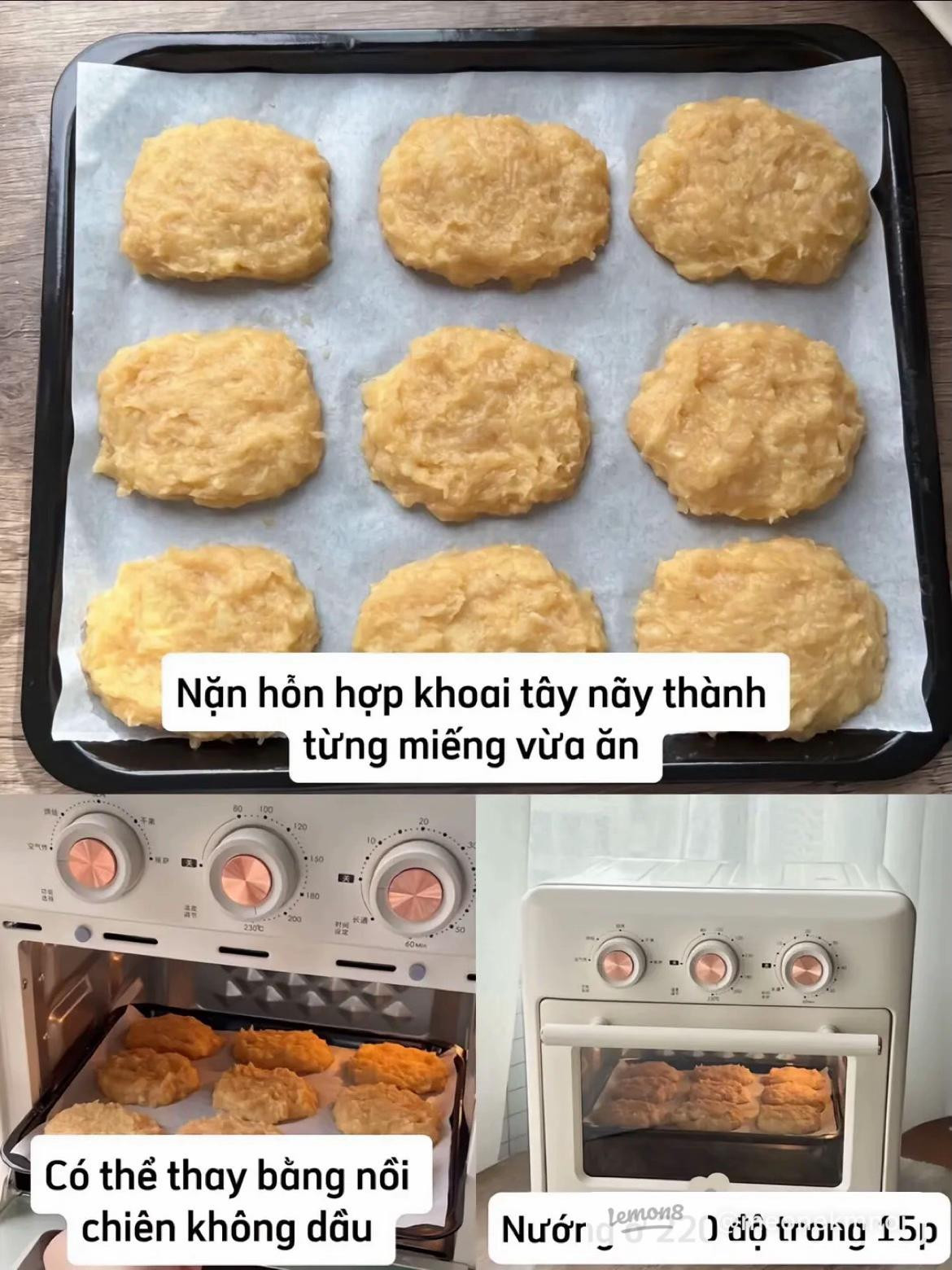 Cách làm bánh khoai tây thịt gà nướng giòn tan, dễ ăn