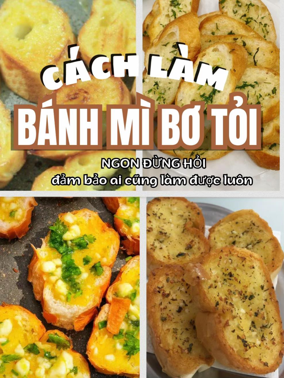 Cách làm bánh mì bơ tỏi ngon không cần lò nướng, giòn tan thơm lừng