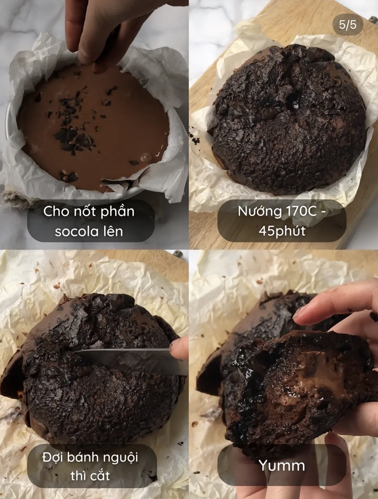 Cách làm Bánh Mochi Sôcôla lòng chảy, mềm mịn