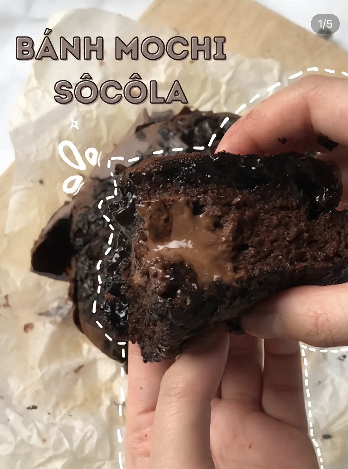 Cách làm Bánh Mochi Sôcôla lòng chảy, mềm mịn