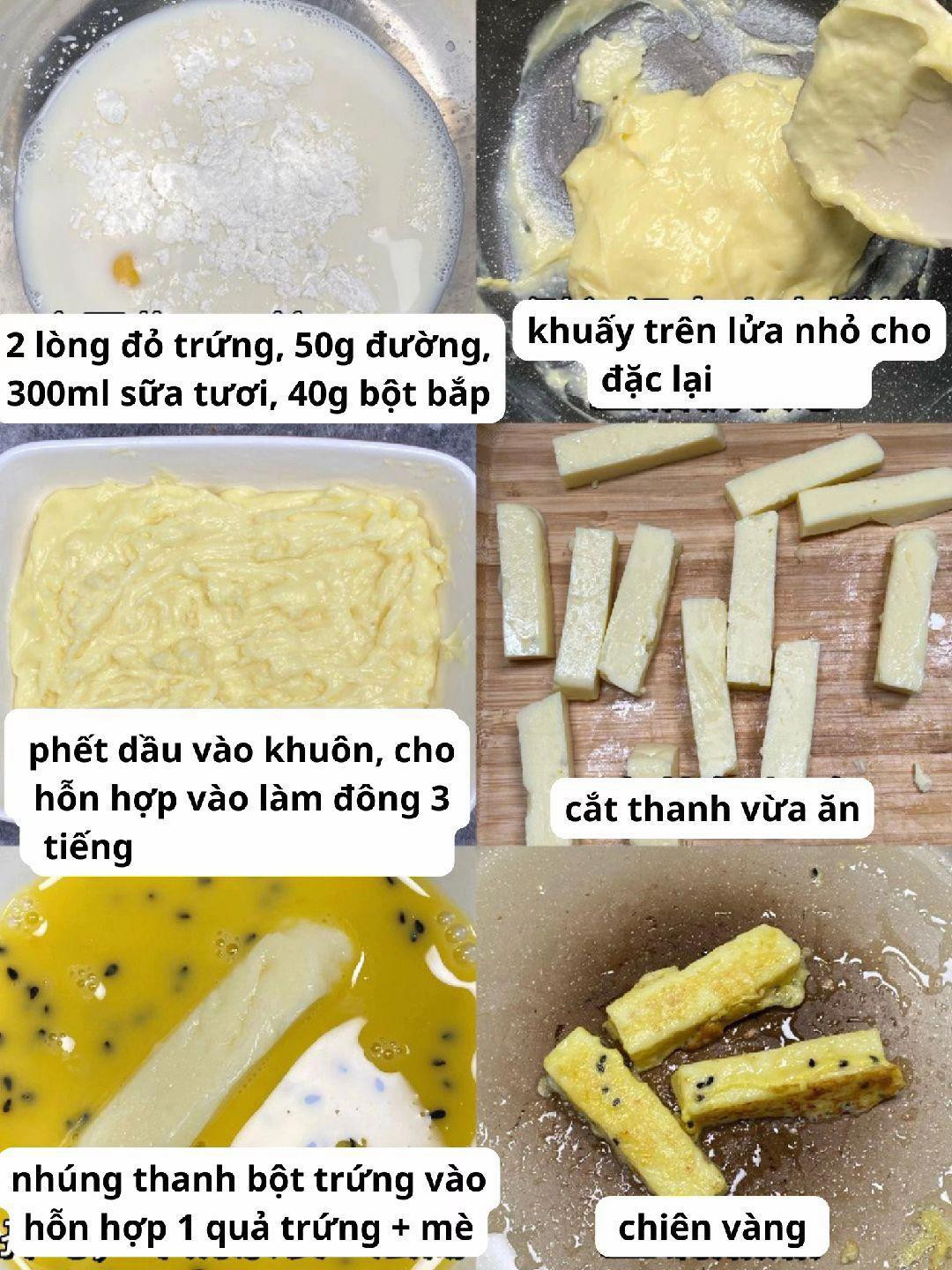 Cách làm bánh thanh sữa trứng chiên giòn vàng ruộm