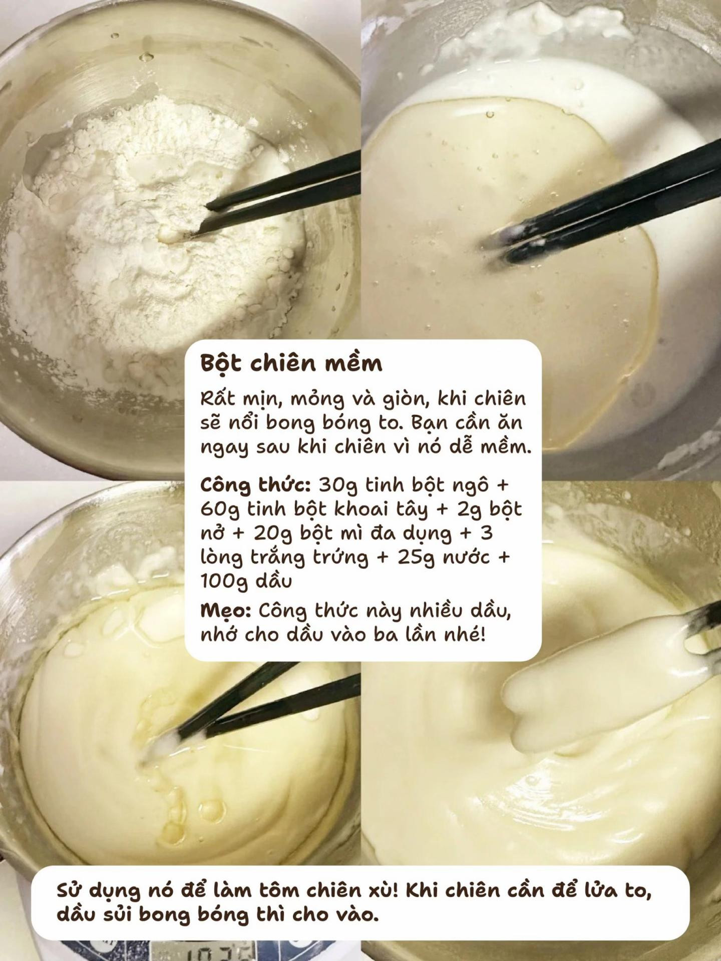 Cách làm các loại bột chiên khác nhau: Giòn, Mềm, Xù và Cứng cho món ăn ngon