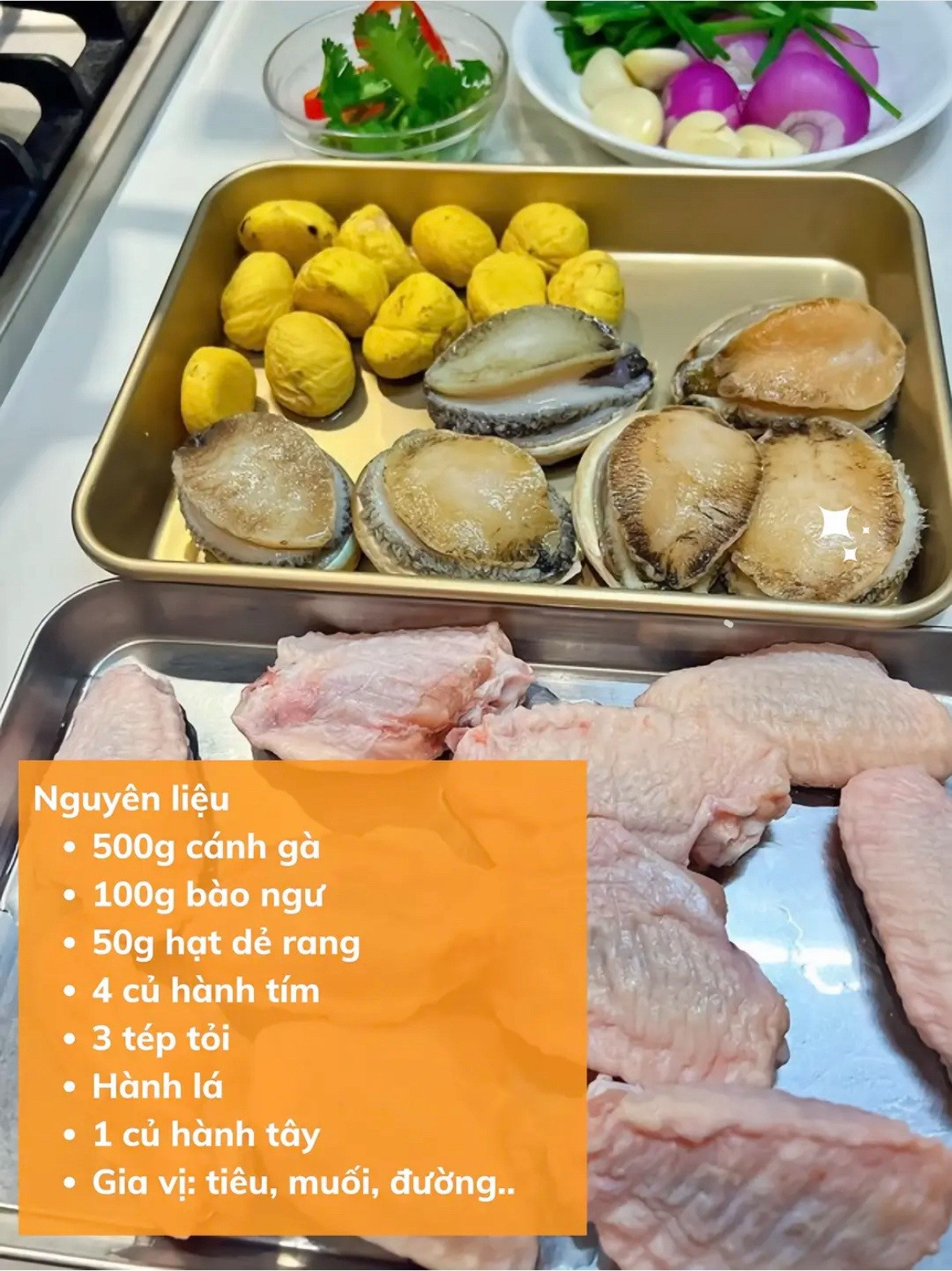 Cách làm cánh gà hầm bào ngư hạt dẻ ngon tuyệt