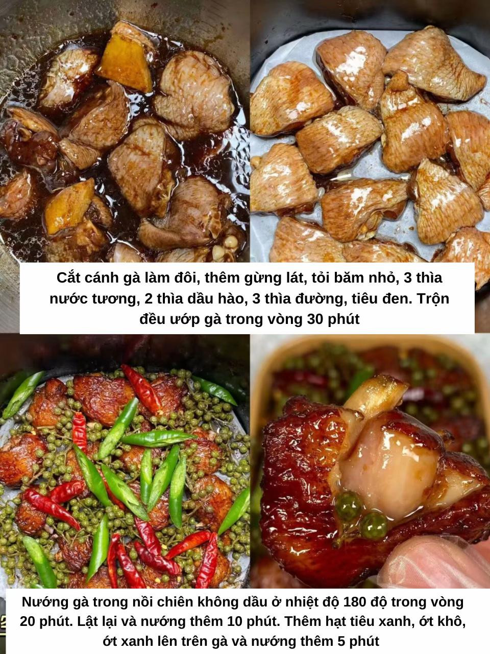 Cách làm cánh gà sốt tiêu xanh nướng giòn