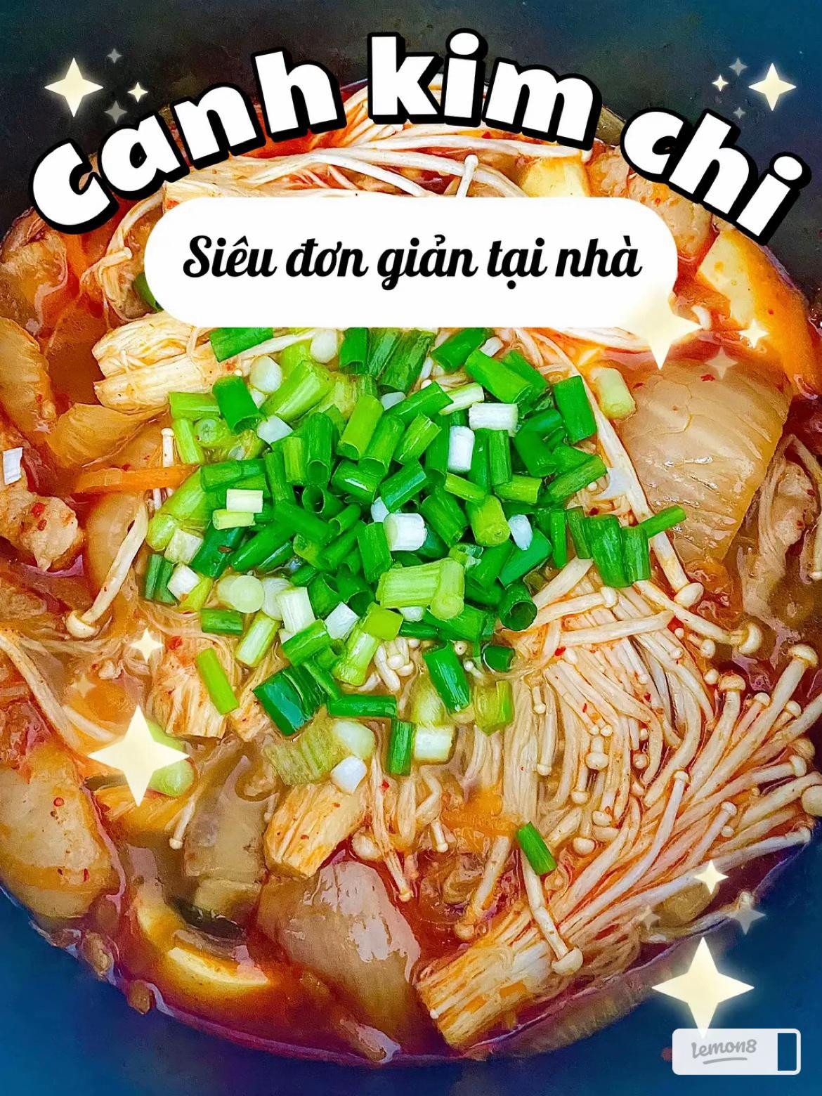 Cach lam canh kim chi thit ba chi dau hu non nham kim cham siu don gian tai nha