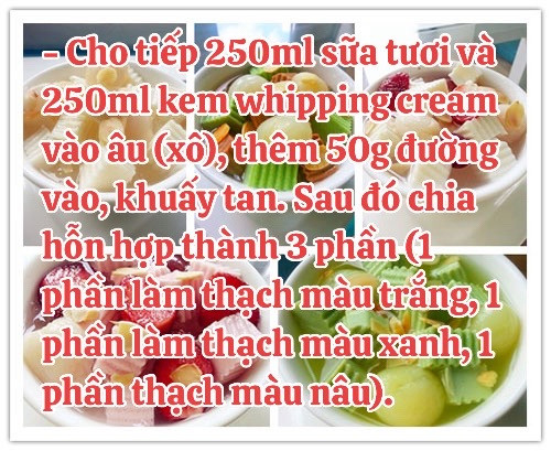 Cách làm chè khúc bạch siêu ngon tại nhà với thạch sữa nhiều màu, kem tươi và các loại hạt