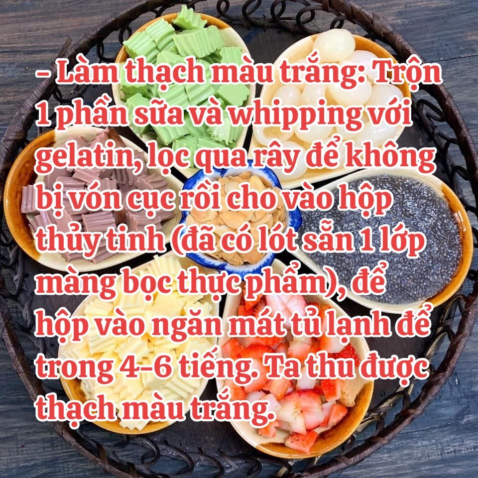 Cách làm chè khúc bạch siêu ngon tại nhà với thạch sữa nhiều màu, kem tươi và các loại hạt