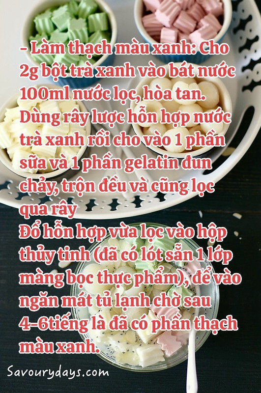 Cách làm chè khúc bạch siêu ngon tại nhà với thạch sữa nhiều màu, kem tươi và các loại hạt