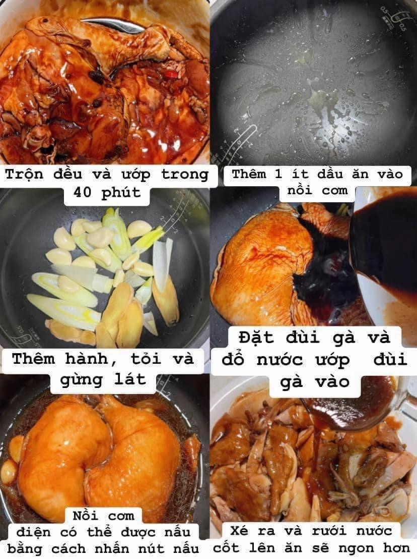 Cách làm đùi gà sốt xì dầu nấu nồi cơm điện đơn giản, thịt mềm ngọt đậm đà