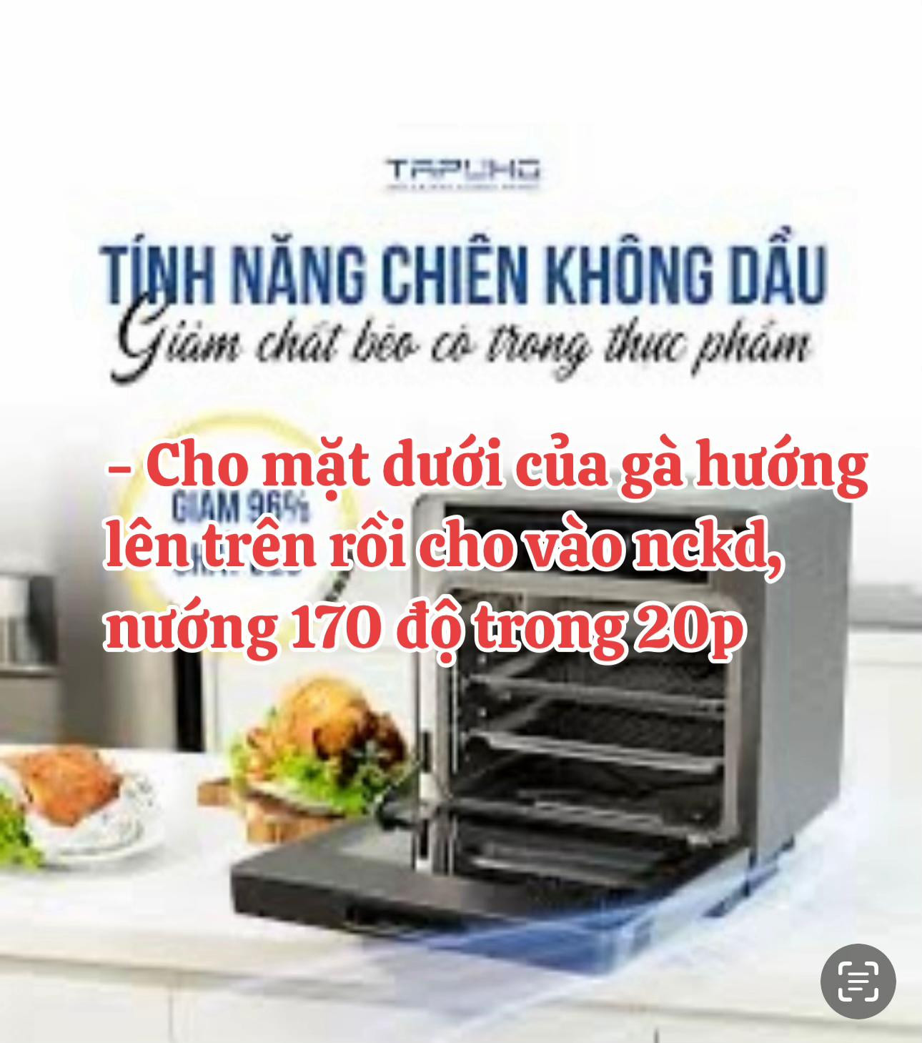 Cách làm gà nướng siêu ngon bằng nồi chiên không dầu với sốt ướp đặc biệt