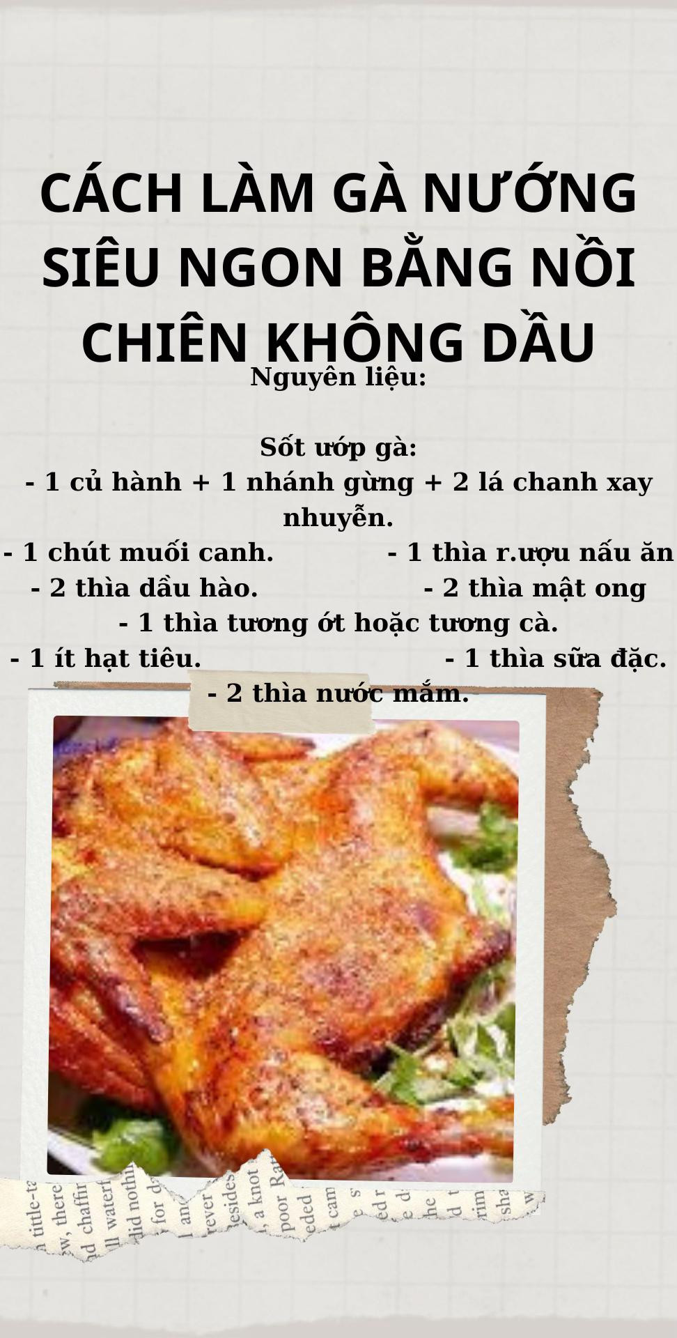 Cách làm gà nướng siêu ngon bằng nồi chiên không dầu với sốt ướp đặc biệt