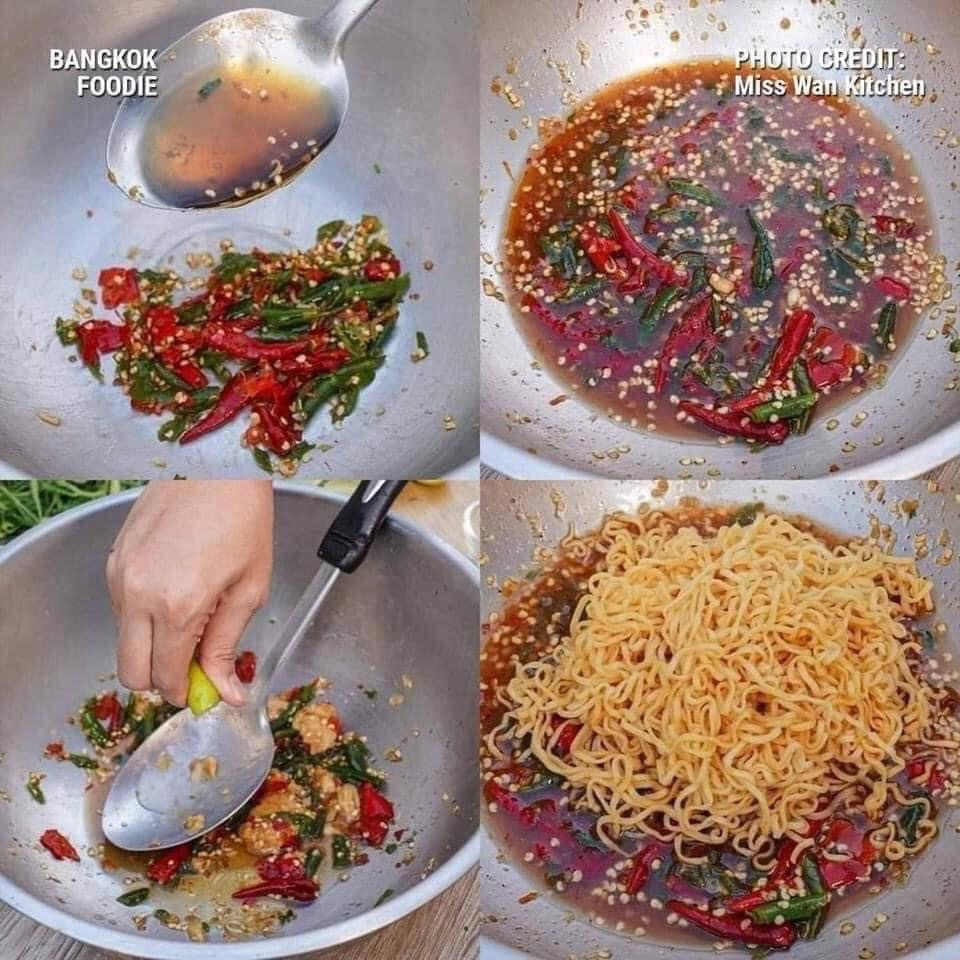 Cách làm Mì trộn kiểu thái hải sản