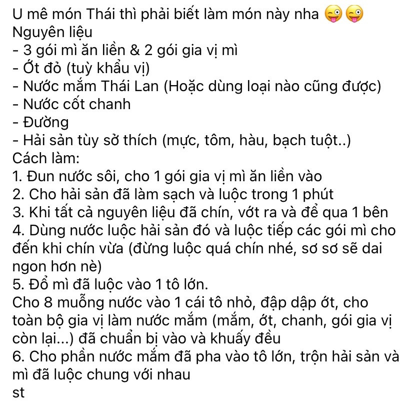Cách làm Mì trộn kiểu thái hải sản