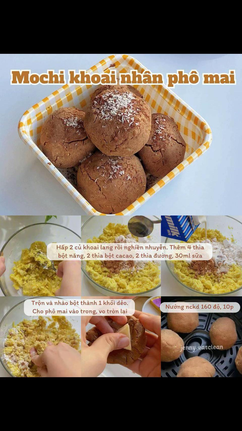 Cách làm Mochi khoai nhân phô mai hấp dẫn, giòn tan