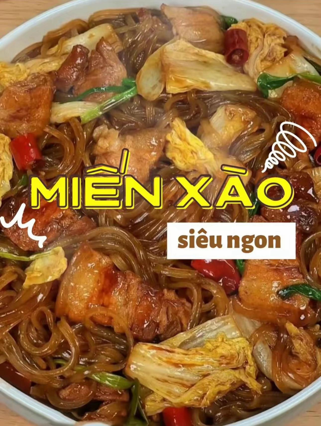 Cách làm món Miến xào thịt ba chỉ và rau cải bắp siêu ngon, đậm đà hương vị