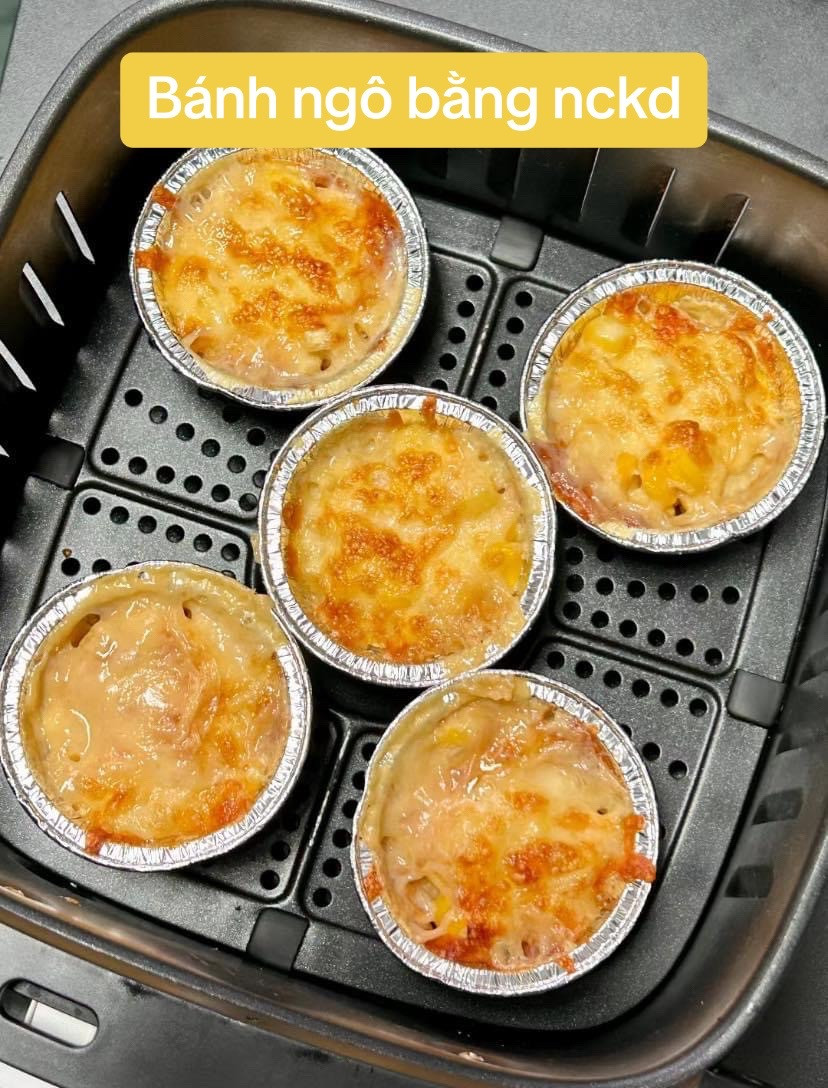 Cách làm ngô phô mai nướng siêu拉丝 bằng nồi chiên không dầu