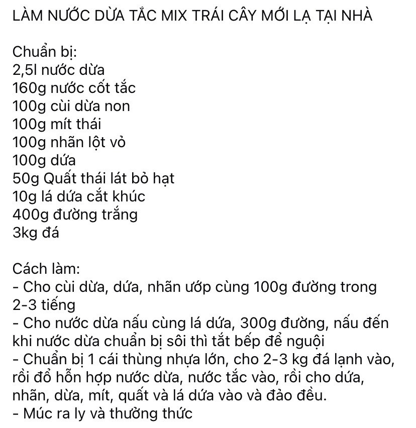 Cách làm nước dừa tắc mix trái cây mới lạ tại nhà
