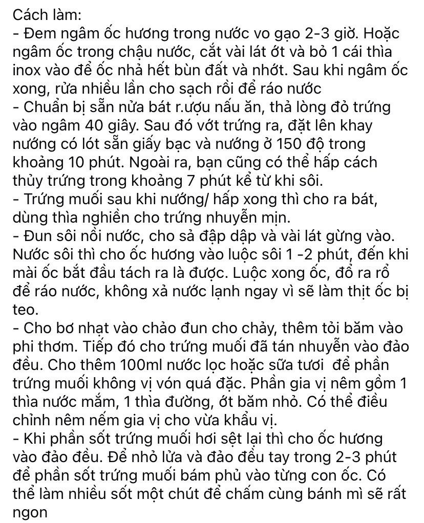 Cách làm ốc hương sốt trứng muối siêu ngon