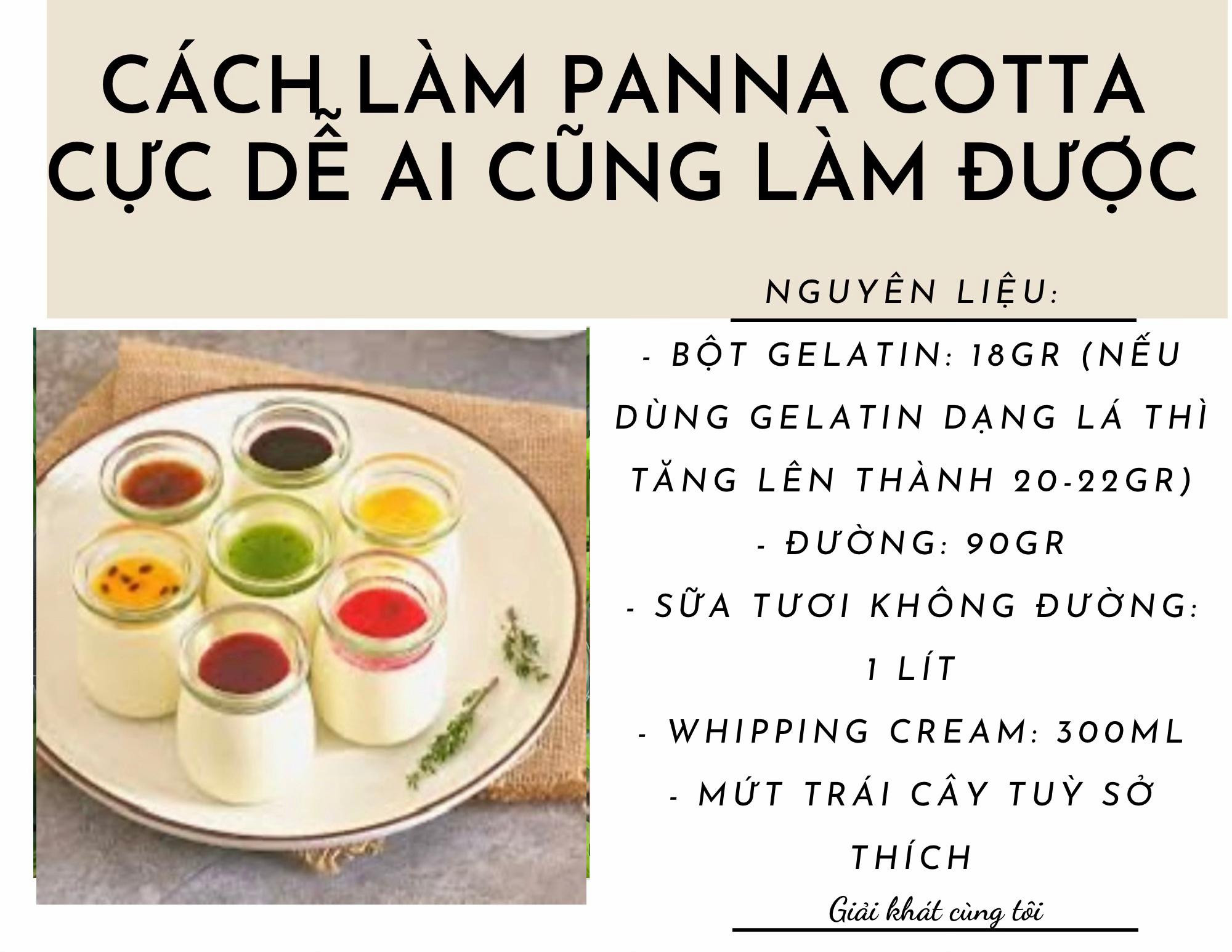 Cách làm Panna Cotta cực dễ ai cũng làm được với sốt trái cây