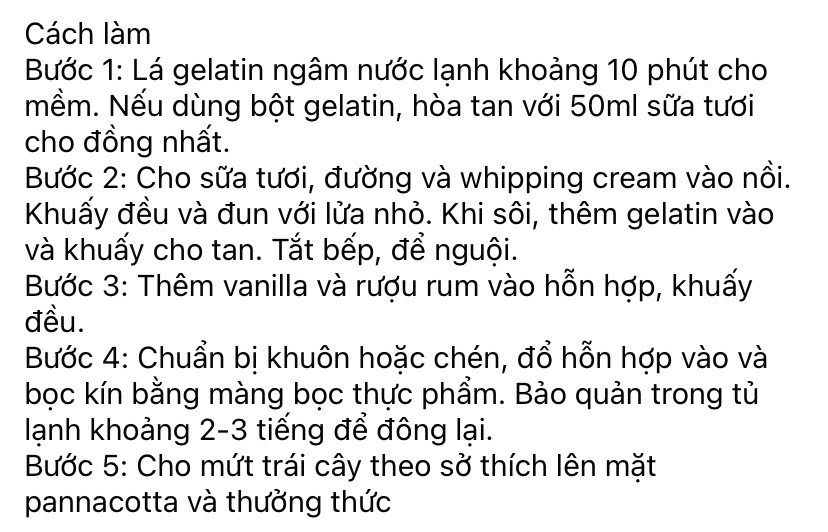 Cách Làm Panna Cotta Siêu Ngon Tại Nhà Với Mứt Trái Cây
