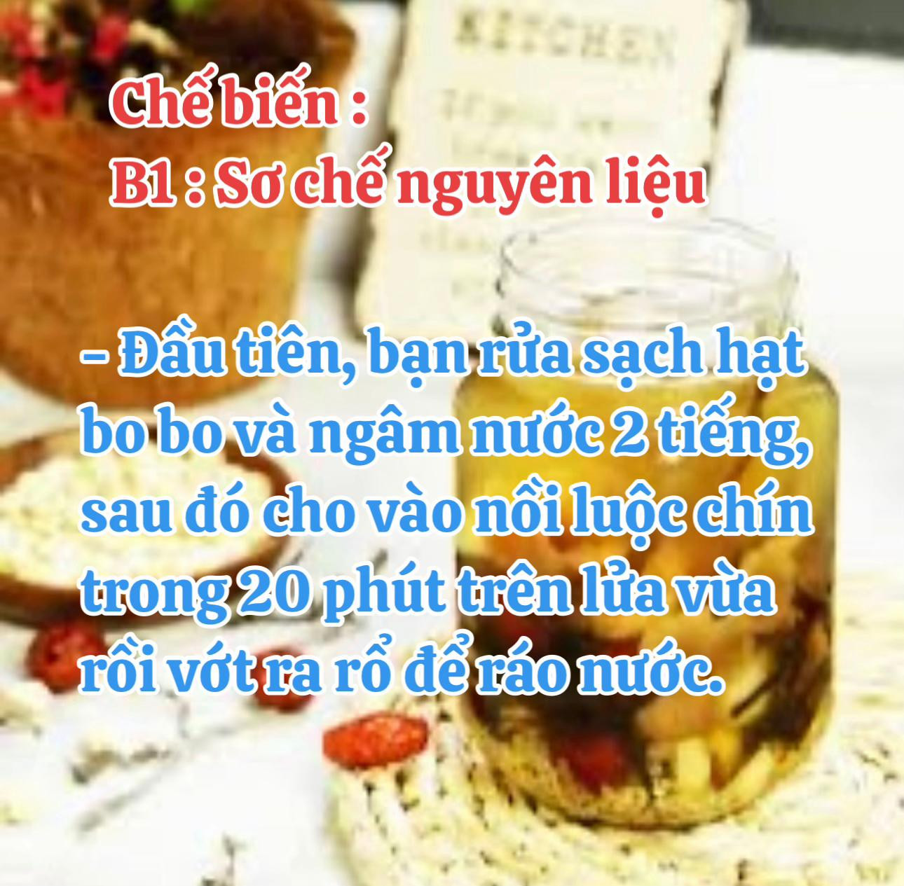 Cách làm sâm bổ lượng (chè thập cẩm) thơm ngon tại nhà với hạt bo bo, hạt sen và long nhãn