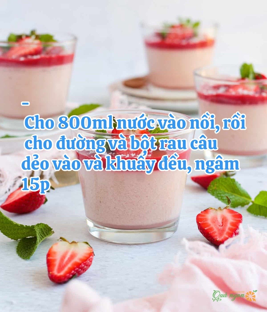 Cách làm sữa thạch dâu tây thơm ngon tại nhà với nguyên liệu đơn giản và dễ thực hiện