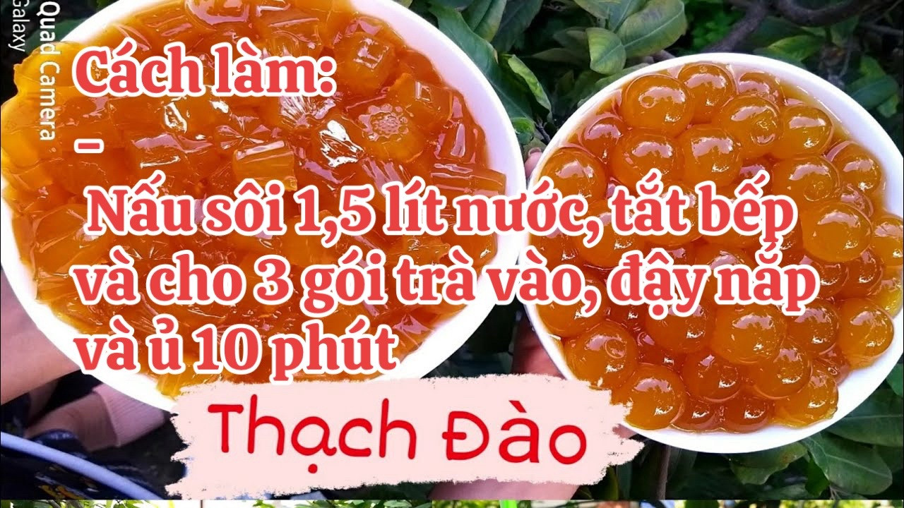 Cách làm thạch đào siêu ngon tại nhà dùng trà túi lọc và siro
