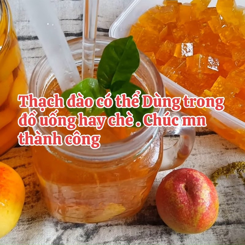 Cách làm thạch đào siêu ngon tại nhà dùng trà túi lọc và siro