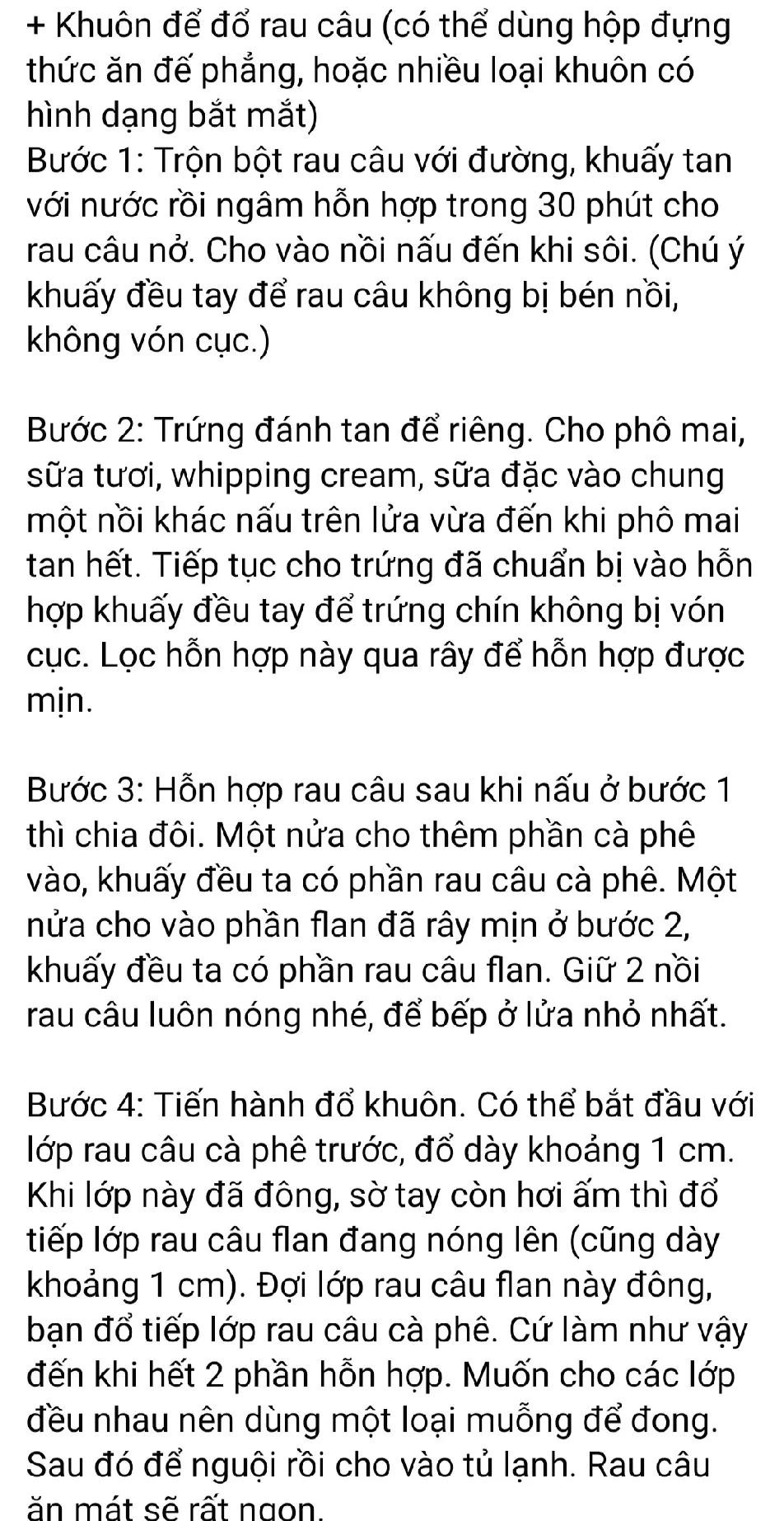 Cách làm thạch rau câu phô mai cà phê đẹp mắt, công thức chi tiết từng bước