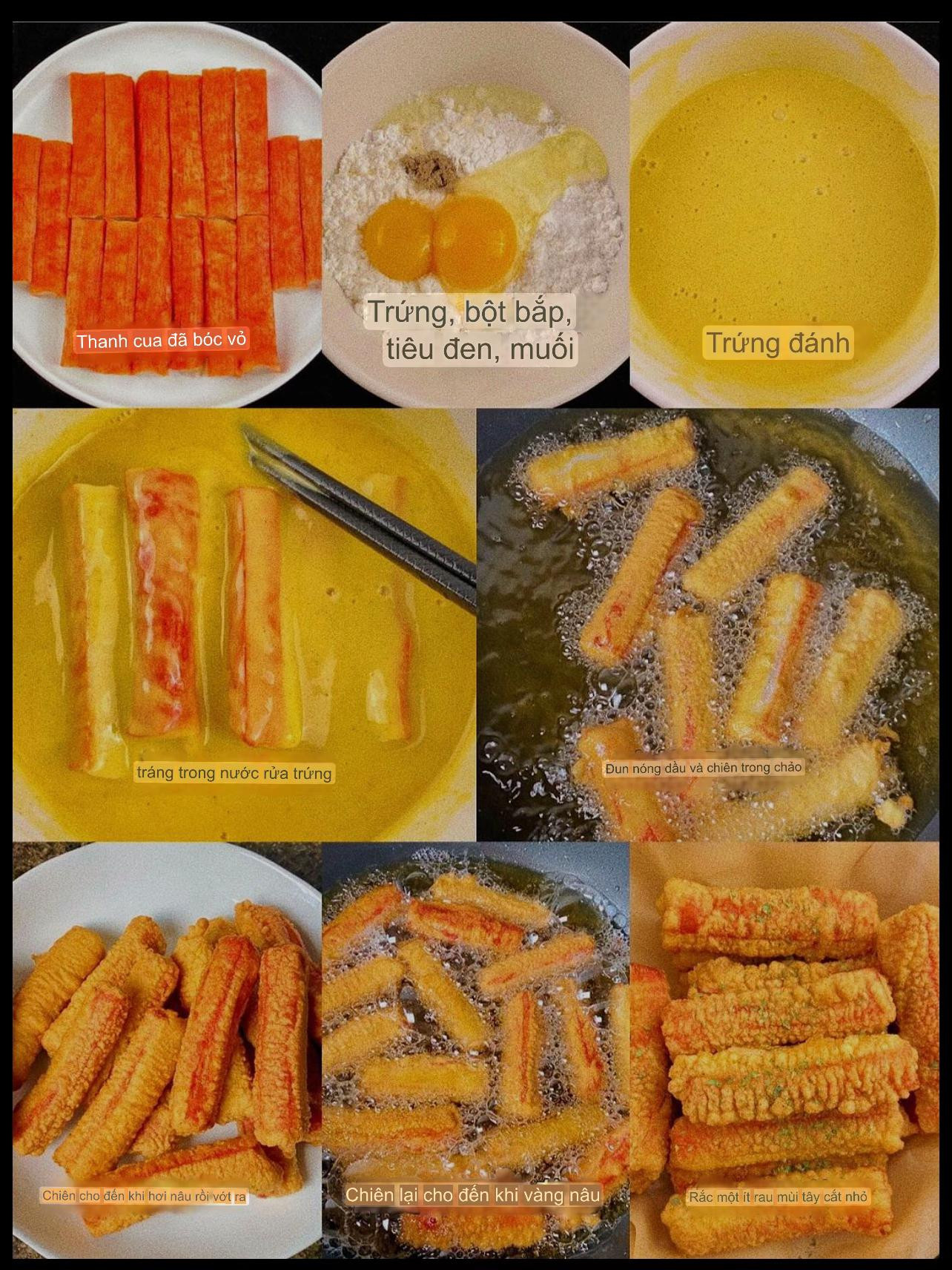 Cách làm thanh cua chiên giòn vàng ruộm, bùi béo hấp dẫn