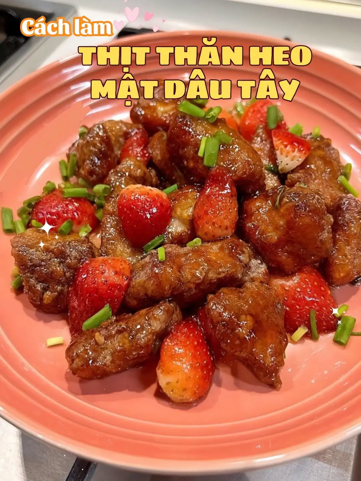 Cách làm Thịt thăn heo mật dâu tây