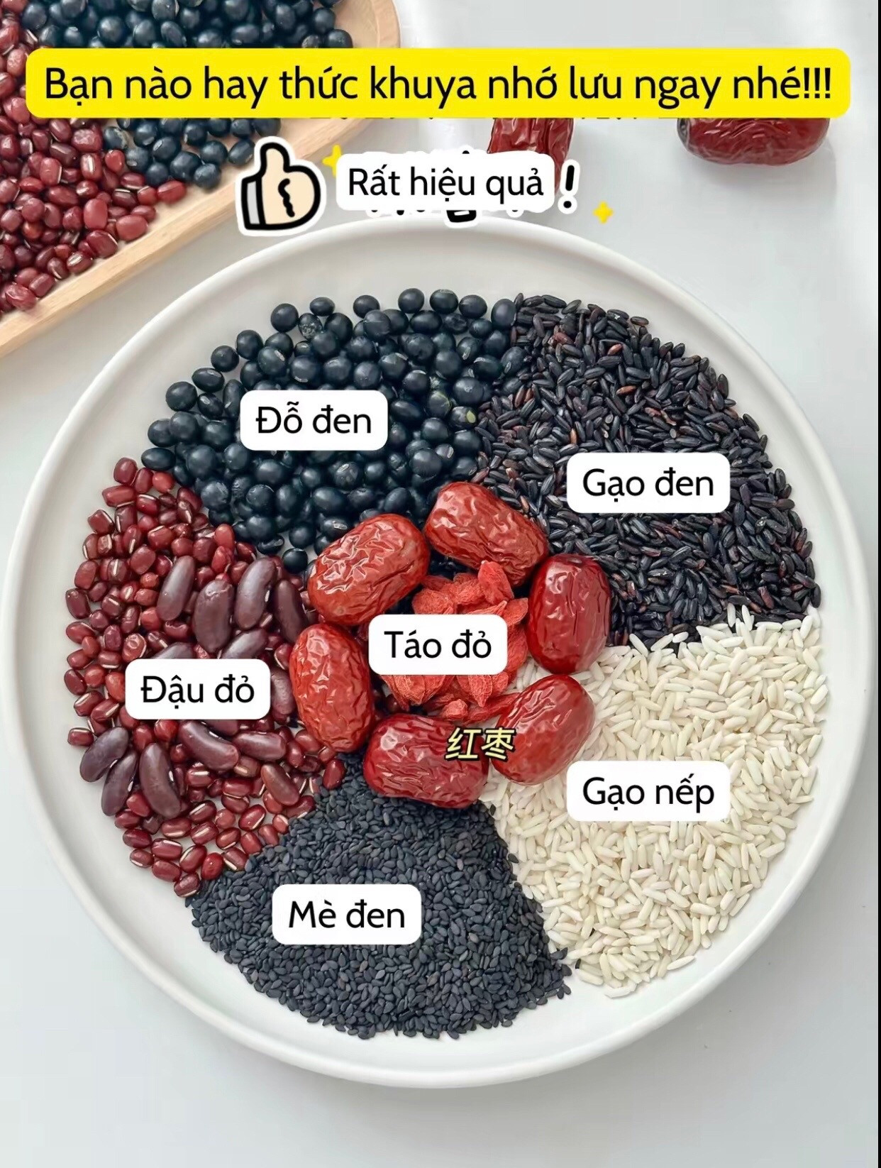 Cách làm thức uống ngũ cốc bổ khí huyết, dưỡng âm và đẹp tóc từ đậu đen, gạo đen, táo đỏ