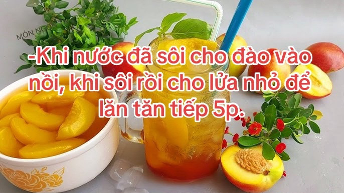 Cách làm trà đào ngâm đường phèn thơm ngon giải nhiệt mùa hè