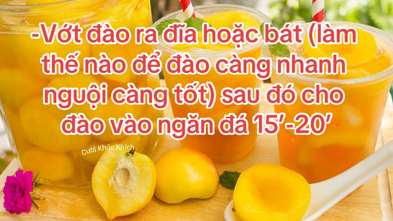 Cách làm trà đào ngâm đường phèn thơm ngon giải nhiệt mùa hè