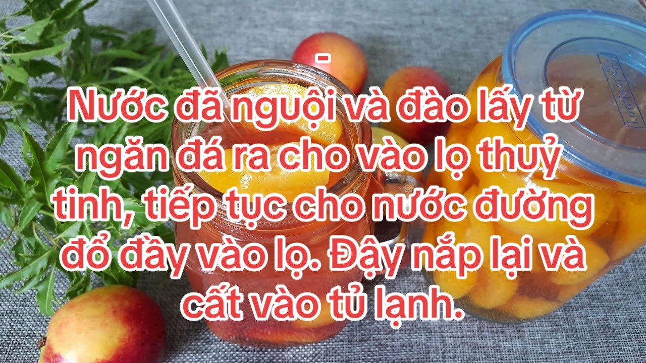Cách làm trà đào ngâm đường phèn thơm ngon giải nhiệt mùa hè