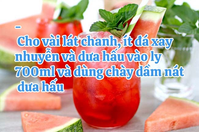 Cách làm trà dưa hấu thơm mát cực đơn giản với nguyên liệu: thịt dưa hấu, chanh vàng, lục trà nhài và siro